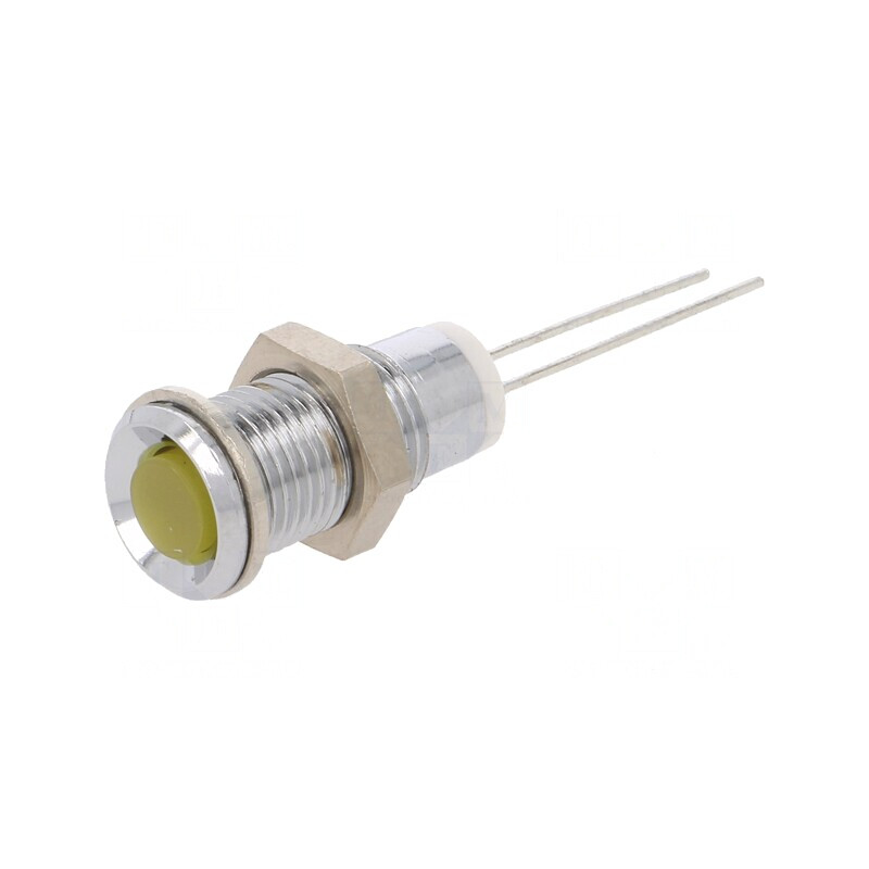 Lampă LED Convex Galbenă Ø8mm pentru PCB Alamă | Electronic-mag.ro | Componente Electronice
