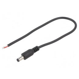 Cablu Alimentare DC 5,5/2,1mm 0,25m Negru | Electronic-mag.ro | Componente Electronice