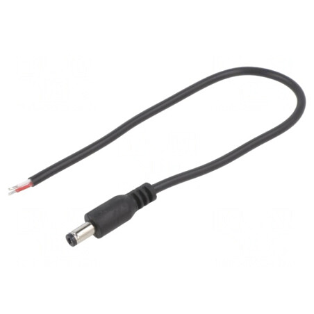 Cablu Alimentare DC 5,5/2,1mm 0,25m Negru | Electronic-mag.ro | Componente Electronice