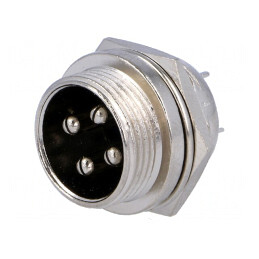 Soclu Microfon Montare Panou 4 PIN | Electronic-mag.ro | Componente Electronice
