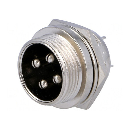 Soclu Microfon Montare Panou 4 PIN | Electronic-mag.ro | Componente Electronice