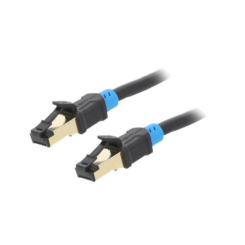 Patch Cord Negru S/FTP Cat 6 PVC 0.75m Aurit 8 Fire | Electronic-mag.ro | Componente Electronice