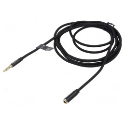 Cablu Audio Jack 3,5mm 4pin 0,5m Negru | Electronic-mag.ro | Componente Electronice