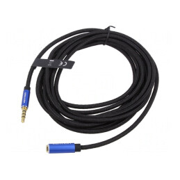 Cablu Audio Jack 3,5mm 4 pini 0,5m Negru | Electronic-mag.ro | Componente Electronice