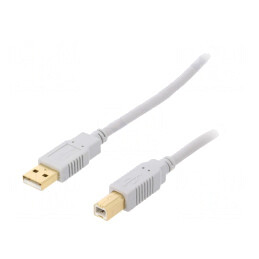 Cablu USB 2.0 USB A la USB B Aurit 1.8m Gri | Electronic-mag.ro | Componente Electronice