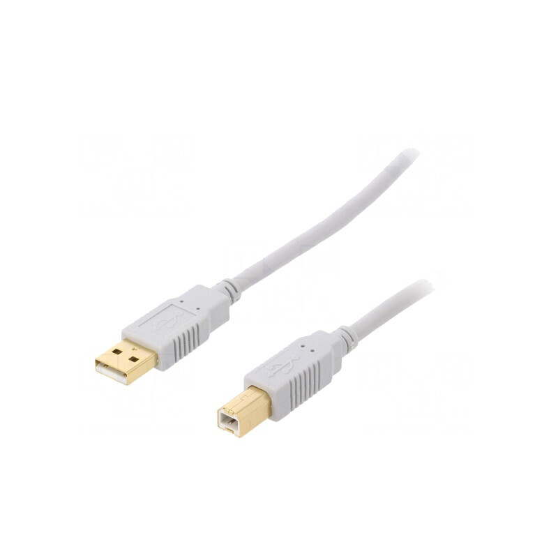 Cablu USB 2.0 USB A la USB B Aurit 1.8m Gri | Electronic-mag.ro | Componente Electronice