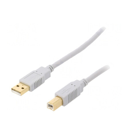Cablu USB 2.0 USB A la USB B Aurit 1.8m Gri | Electronic-mag.ro | Componente Electronice