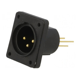 Soclu XLR 3 PIN THT Aurit 5A 19x24mm | Electronic-mag.ro | Componente Electronice