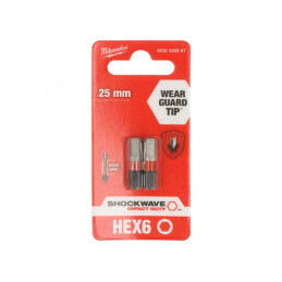 Capăt de şurubelniţă imbus HEX 6mm 25mm 2buc. | Electronic-mag.ro | Componente Electronice