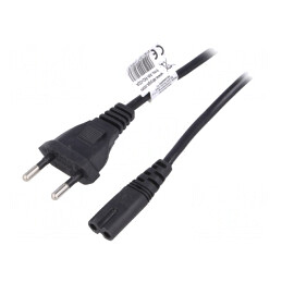 Cablu Alimentare 2x0.5mm2 3m Negru | Electronic-mag.ro | Componente Electronice