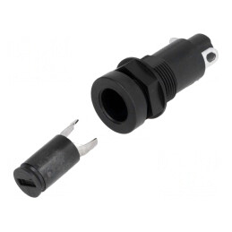 Clemă Siguranțe 5x20mm 10A Neagră 250VAC | Electronic-mag.ro | Componente Electronice
