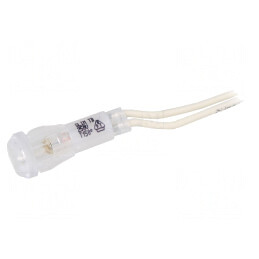 Lampă de control neon alb transparent 220VDC Ø10mm | Electronic-mag.ro | Componente Electronice