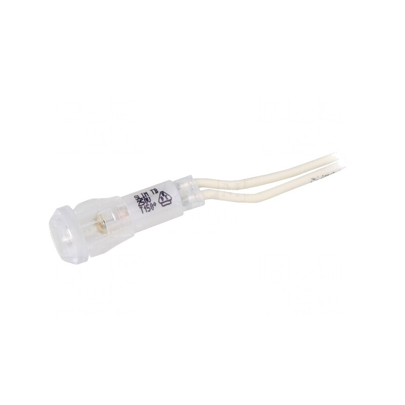 Lampă de control neon alb transparent 220VDC Ø10mm | Electronic-mag.ro | Componente Electronice