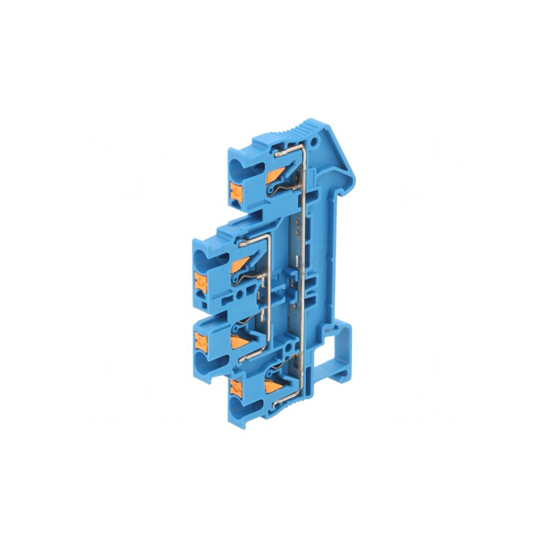 Terminal Îmbinare Șine 2 Piste 4 Borne Albastru 0.14-4mm2 | Electronic-mag.ro | Componente Electronice