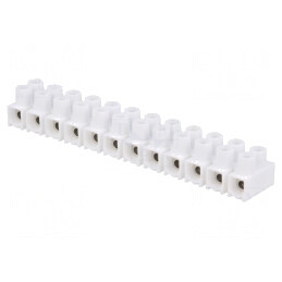 Regletă de conexiuni terminal cu șurub albă 2,5mm2 400V 24A