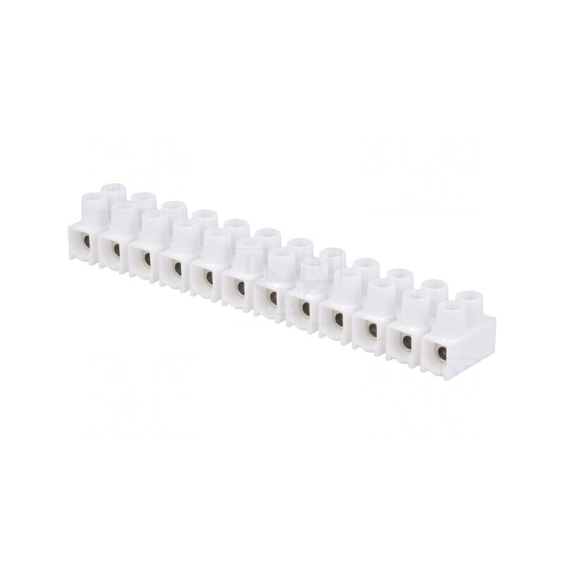 Regletă de conexiuni terminal cu șurub albă 2,5mm2 400V 24A | Electronic-mag.ro | Componente Electronice