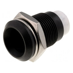 Montură LED 8mm Metalică Neagră Încastrată | Electronic-mag.ro | Componente Electronice