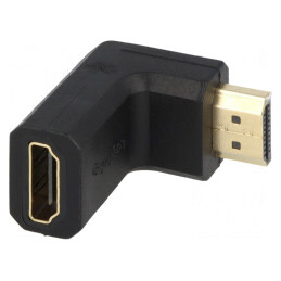 Adaptor HDMI Soclu 90° Negru | Electronic-mag.ro | Componente Electronice
