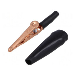 Bornă crocodil 10A neagră 7,9mm | Electronic-mag.ro | Componente Electronice