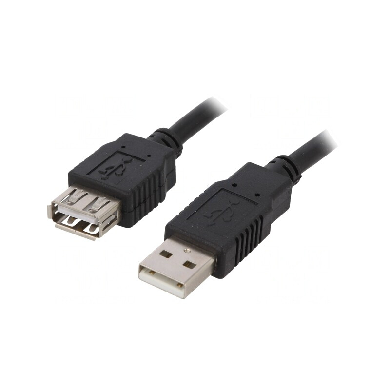 Cablu USB 2.0 A-A 3m Negru | Electronic-mag.ro | Componente Electronice
