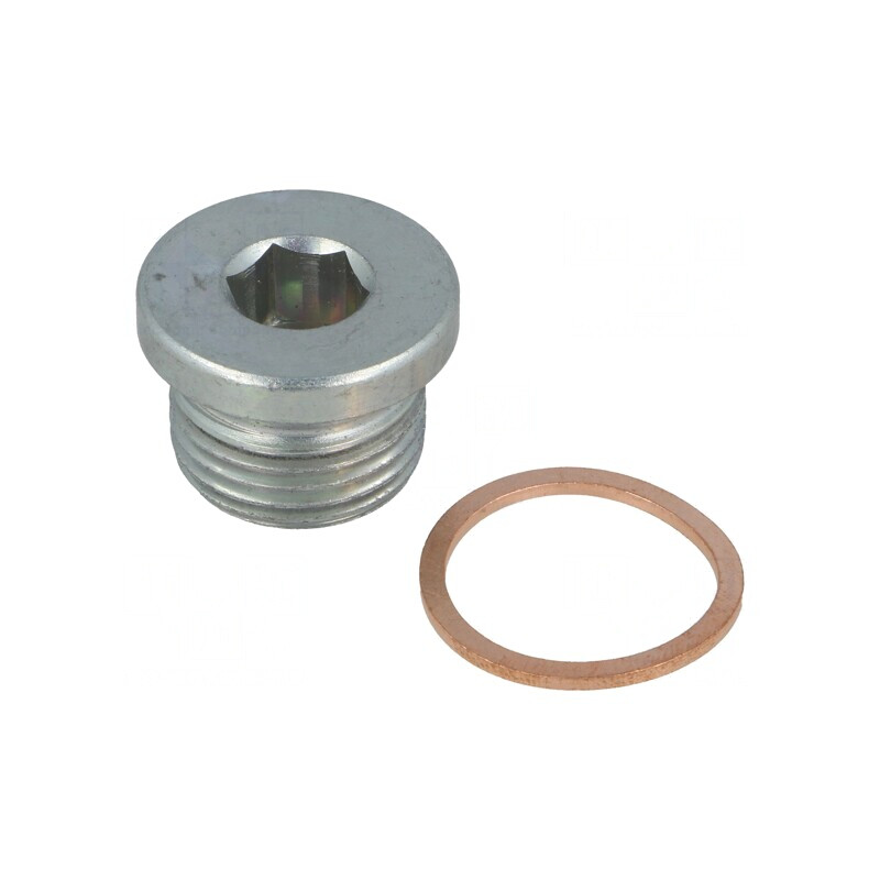 Dop filetat oțel zincat G 1/2 cu garnitură de cupru | Electronic-mag.ro | Componente Electronice