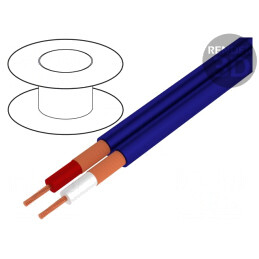 Cablu microfon albastru OFC 2x0,25mm2 | Electronic-mag.ro | Componente Electronice