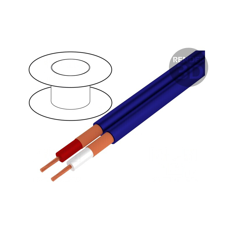 Cablu microfon albastru OFC 2x0,25mm2 | Electronic-mag.ro | Componente Electronice