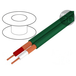Cablu Microfon Verde OFC 2x0,25mm2 -15÷70°C | Electronic-mag.ro | Componente Electronice