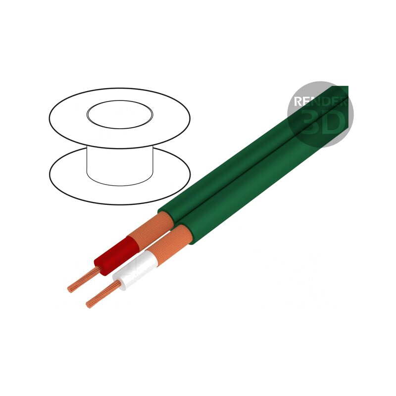 Cablu Microfon Verde OFC 2x0,25mm2 -15÷70°C | Electronic-mag.ro | Componente Electronice