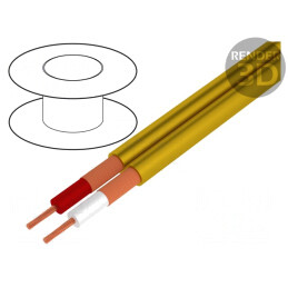 Cablu microfon galben 2x0,25mm2 OFC | Electronic-mag.ro | Componente Electronice