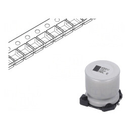 Condensator: electrolitic; SMD; 10uF; 450VDC; 16x16x16mm; ±20%