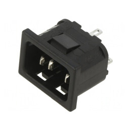 Conector Alimentare AC Tată 10A 250V IEC 60320 | Electronic-mag.ro | Componente Electronice