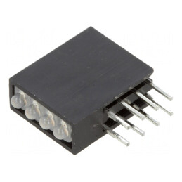 LED; în carcasă; roşie,verde; 1,8mm; Nr.diode: 4; 20mA; 50°