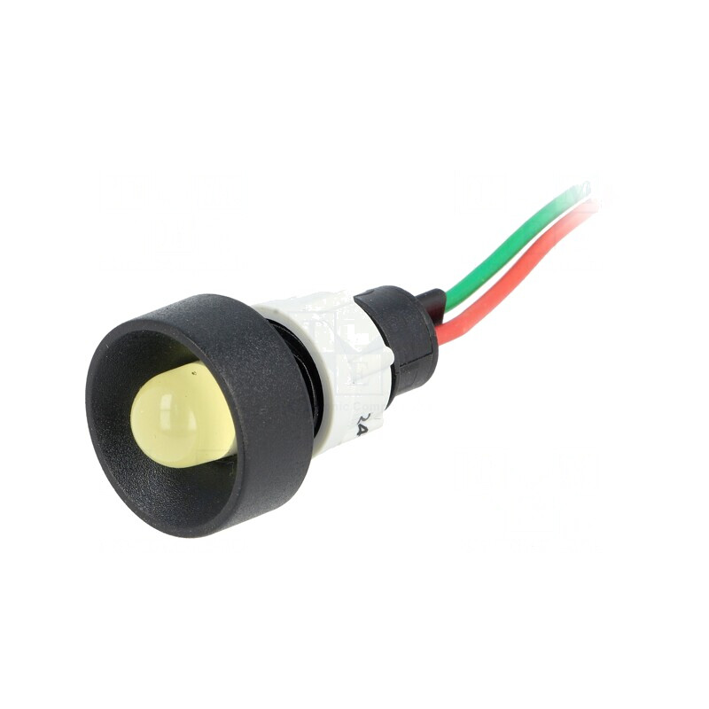 Lampă de control LED galbenă 24V 24VAC Ø13mm IP40 | Electronic-mag.ro | Componente Electronice