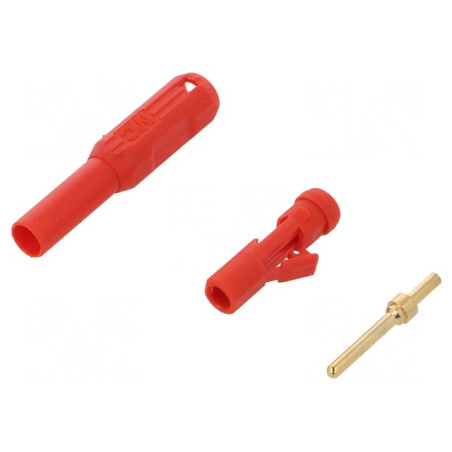 Mufă Banană 2mm Roșie Aurită Poliamidă | Electronic-mag.ro | Componente Electronice