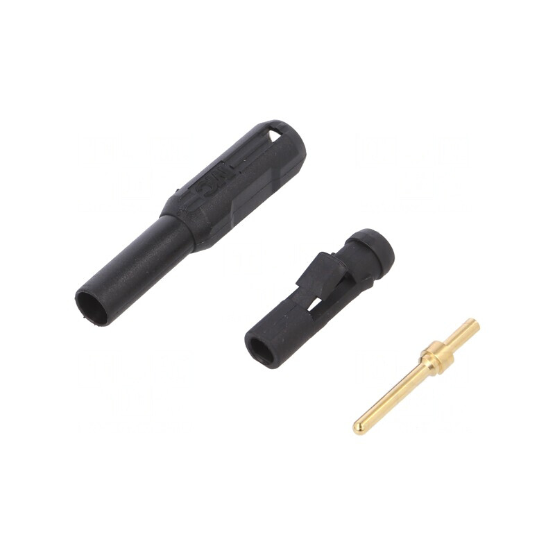 Mufă Banană 2mm Neagră Aurită Poliamidă | Electronic-mag.ro | Componente Electronice