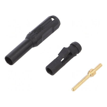 Mufă Banană 2mm Neagră Aurită Poliamidă | Electronic-mag.ro | Componente Electronice