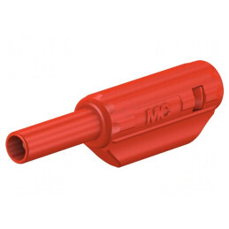 Mufă banană 2mm 10A 600V roşie aurită 36mm | Electronic-mag.ro | Componente Electronice