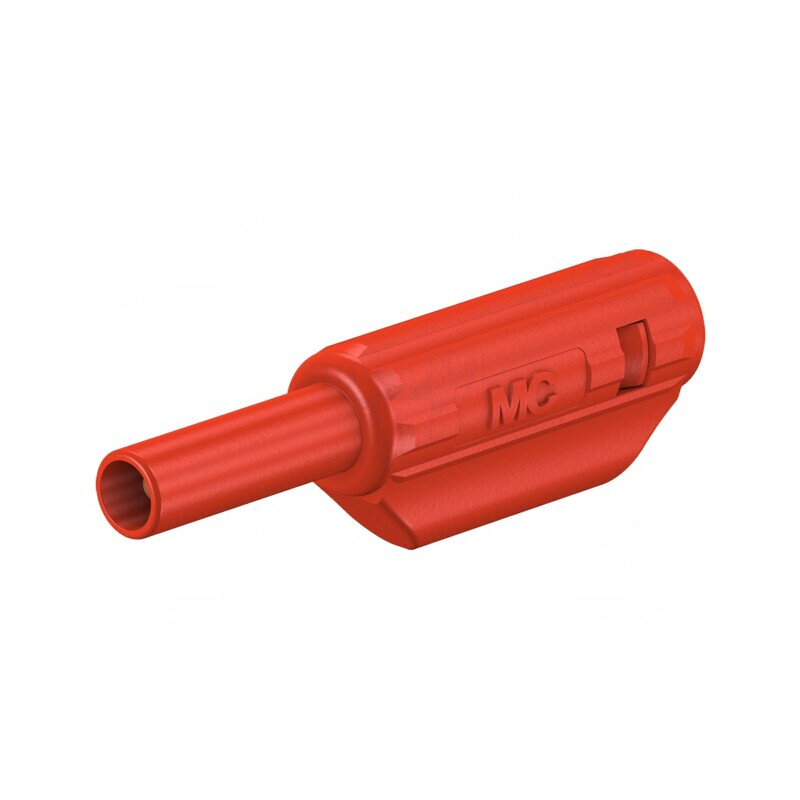 Mufă banană 2mm 10A 600V roşie aurită 36mm | Electronic-mag.ro | Componente Electronice