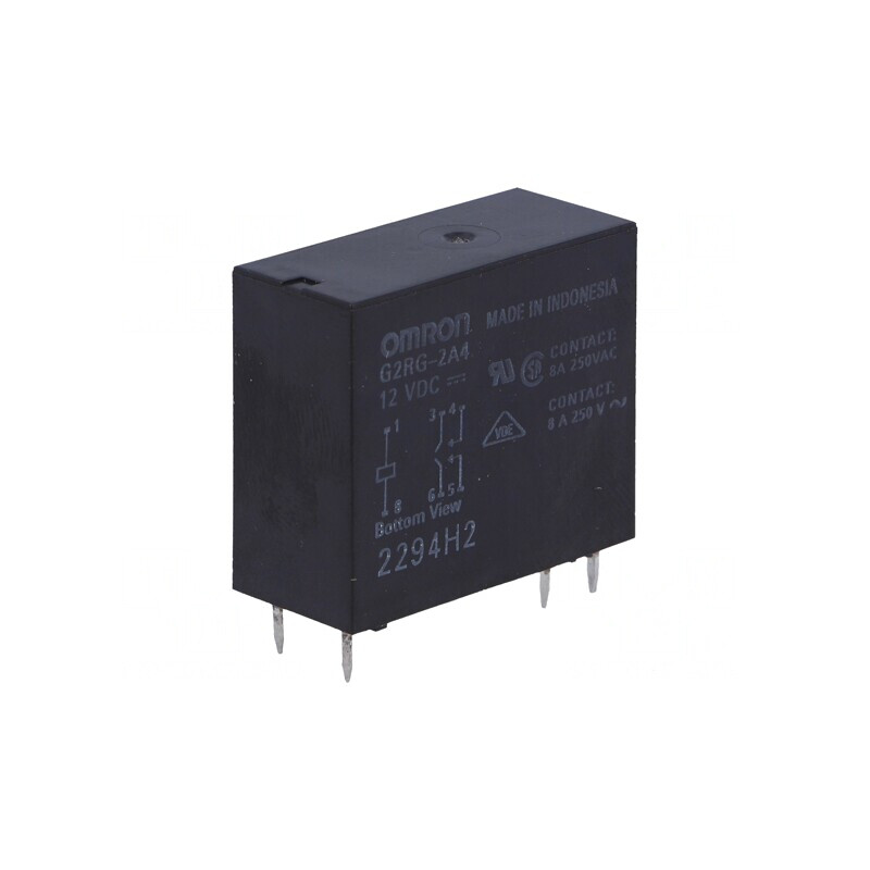 Releu Electromagnetic DPST-NO 12VDC 8A | Electronic-mag.ro | Componente Electronice