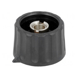 Buton rotativ negru cu indicator plastic 6mm | Electronic-mag.ro | Componente Electronice