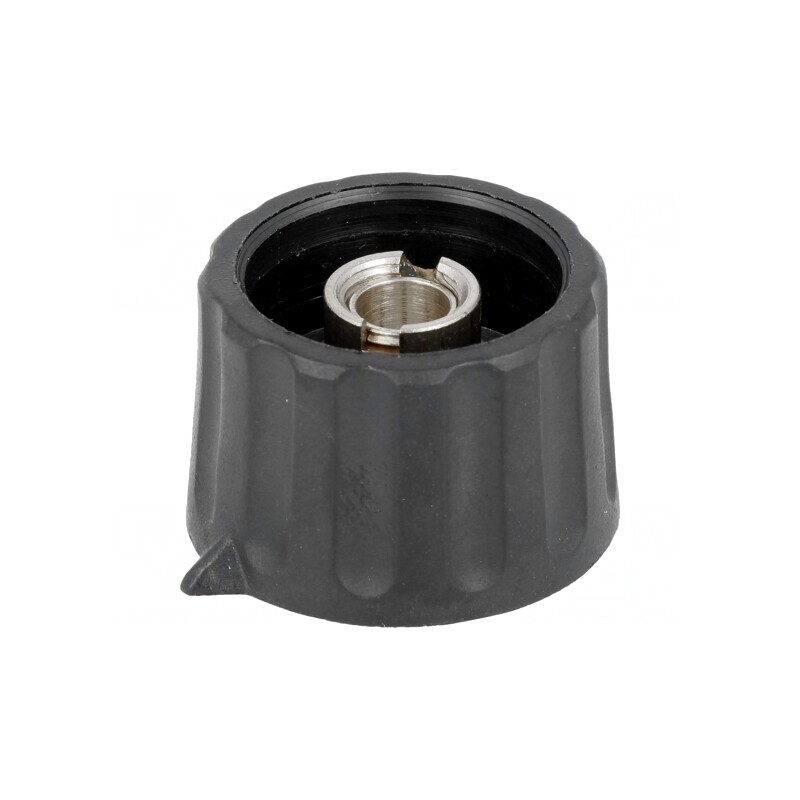 Buton rotativ negru cu indicator plastic 6mm | Electronic-mag.ro | Componente Electronice