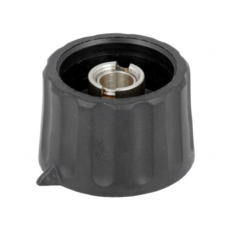 Buton rotativ negru cu indicator plastic 6mm | Electronic-mag.ro | Componente Electronice