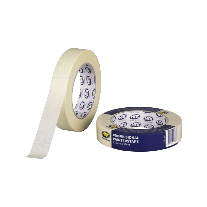 Bandă de mascare 25mm x 50m crem | Electronic-mag.ro | Componente Electronice