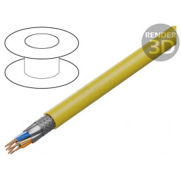 Cablu S/FTP Cat 7a OFC LSZH Galben 200m 7.6mm | Electronic-mag.ro | Componente Electronice