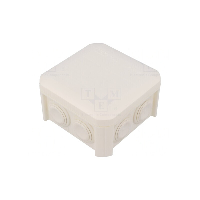 Carcasă: cutie de conexiuni X: 90mm Y: 90mm Z: 52mm IP55 albe | Electronic-mag.ro | Componente Electronice