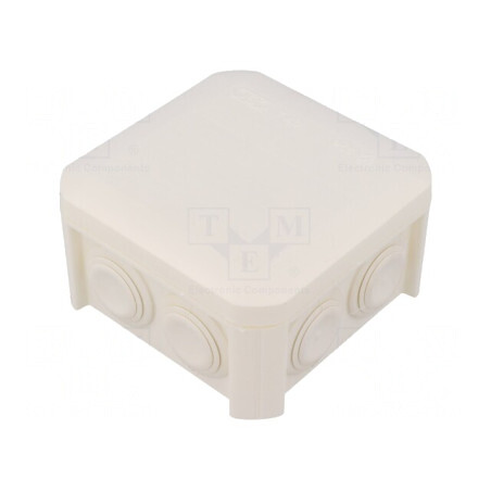 Carcasă: cutie de conexiuni X: 90mm Y: 90mm Z: 52mm IP55 albe | Electronic-mag.ro | Componente Electronice