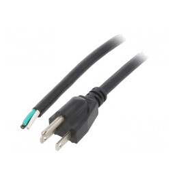 Cablu Alimentare 3x16AWG NEMA 5-15 1m Negru 13A | Electronic-mag.ro | Componente Electronice