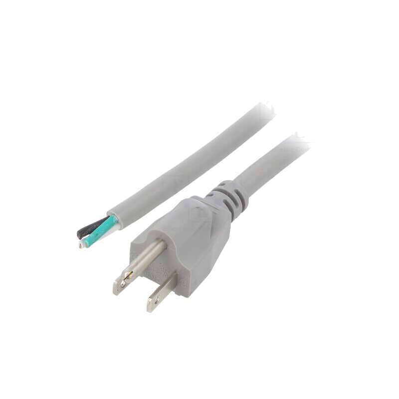 Cablu Alimentare NEMA 5-15 1m Gri 13A 125V | Electronic-mag.ro | Componente Electronice