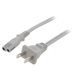 Cablu Alimentare IEC C7 - NEMA 1-15, 1.8m, Gri | Electronic-mag.ro | Componente Electronice